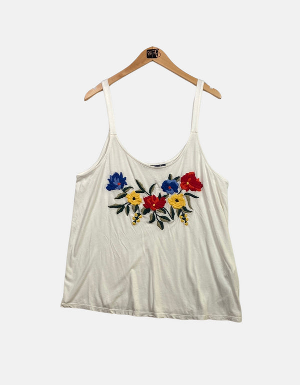White tank with flowers FM
